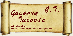 Gospava Tulović vizit kartica